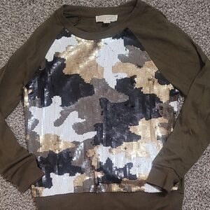 MICHAEL Michael Kors Olive Sequin Top